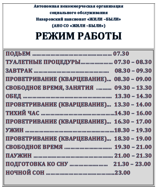 График и режим работы